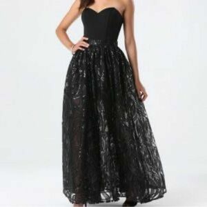 BEBE gown to dress to skirt 2 pieces convertable